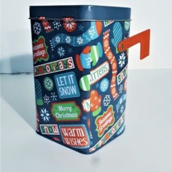 Seasons Greetings Blue Holiday Reusable Tin - Picture 3 of 8
